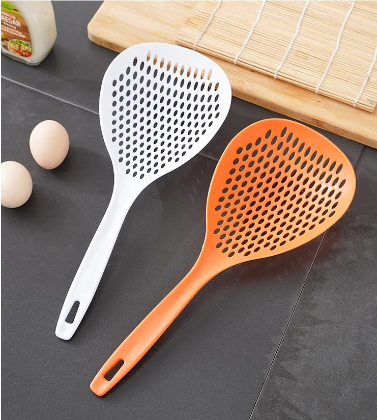Plastic Slotted Skimmer Spoon Large Hole Strainer Ladle for Noodle Dumpling Vegetable Kitchen Cooking Colander Scoop