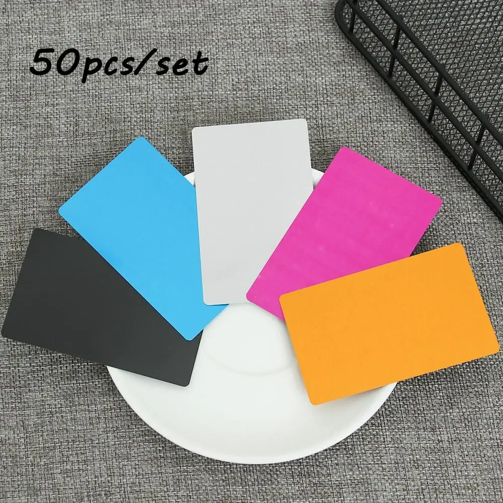 

50 Pcs/Set New Laser Engraving Smooth Business Visit Blank Name Cards Metal Carte Business Card