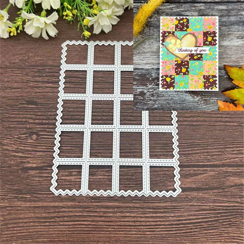 Stamp puzzle background Frame Metal Cutting Dies Stencils For DIY Scrapbooking Decorative Embossing Handcraft Template