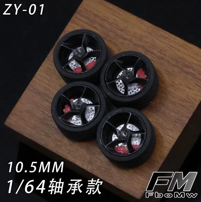FM 1/64 GF-02/ZY-01 10.5mm Model Car Modified Wheel Hub Resin Wheels Dynamic Bearings Suitable for 1:64 Static Model Cars Gift - Image 2