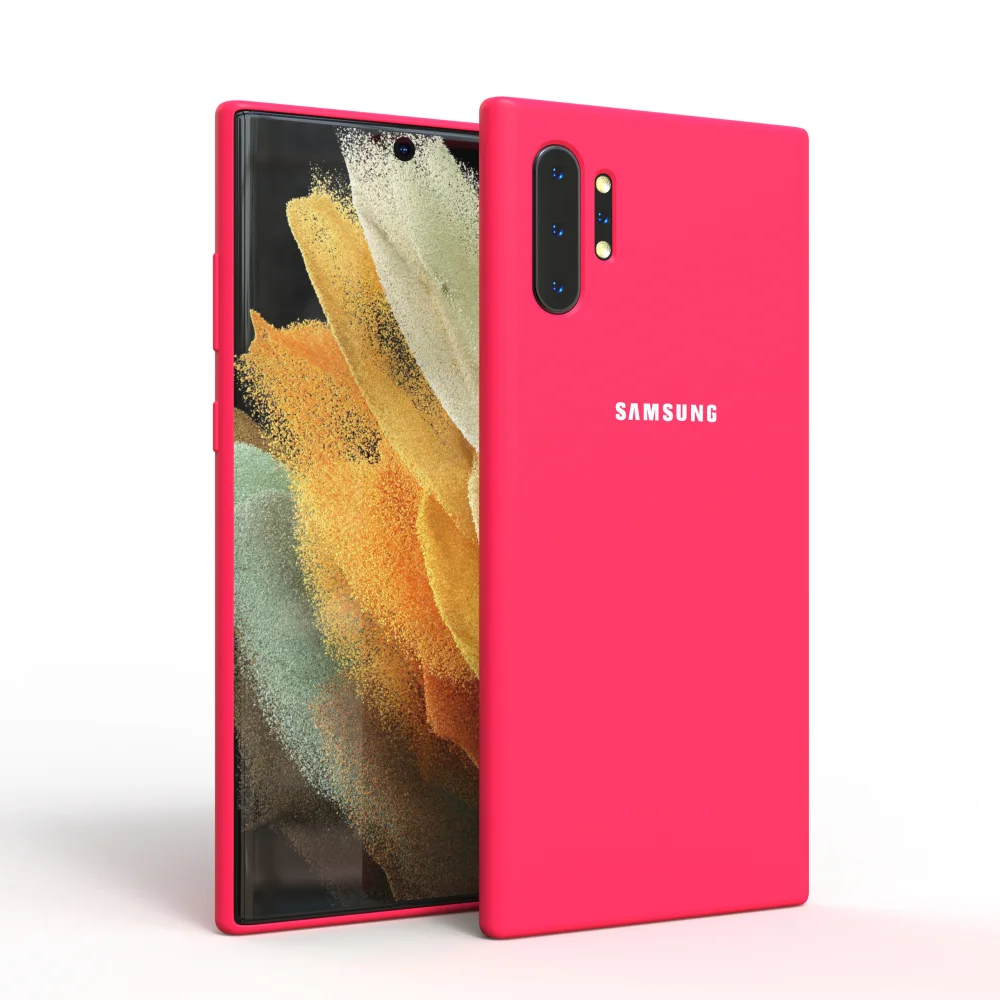 For Samsung Galaxy Note10 Plus Case Silky Silicone Cover Soft-Touch Back Protective Housing For Note10Plus Note 10 + Full Back