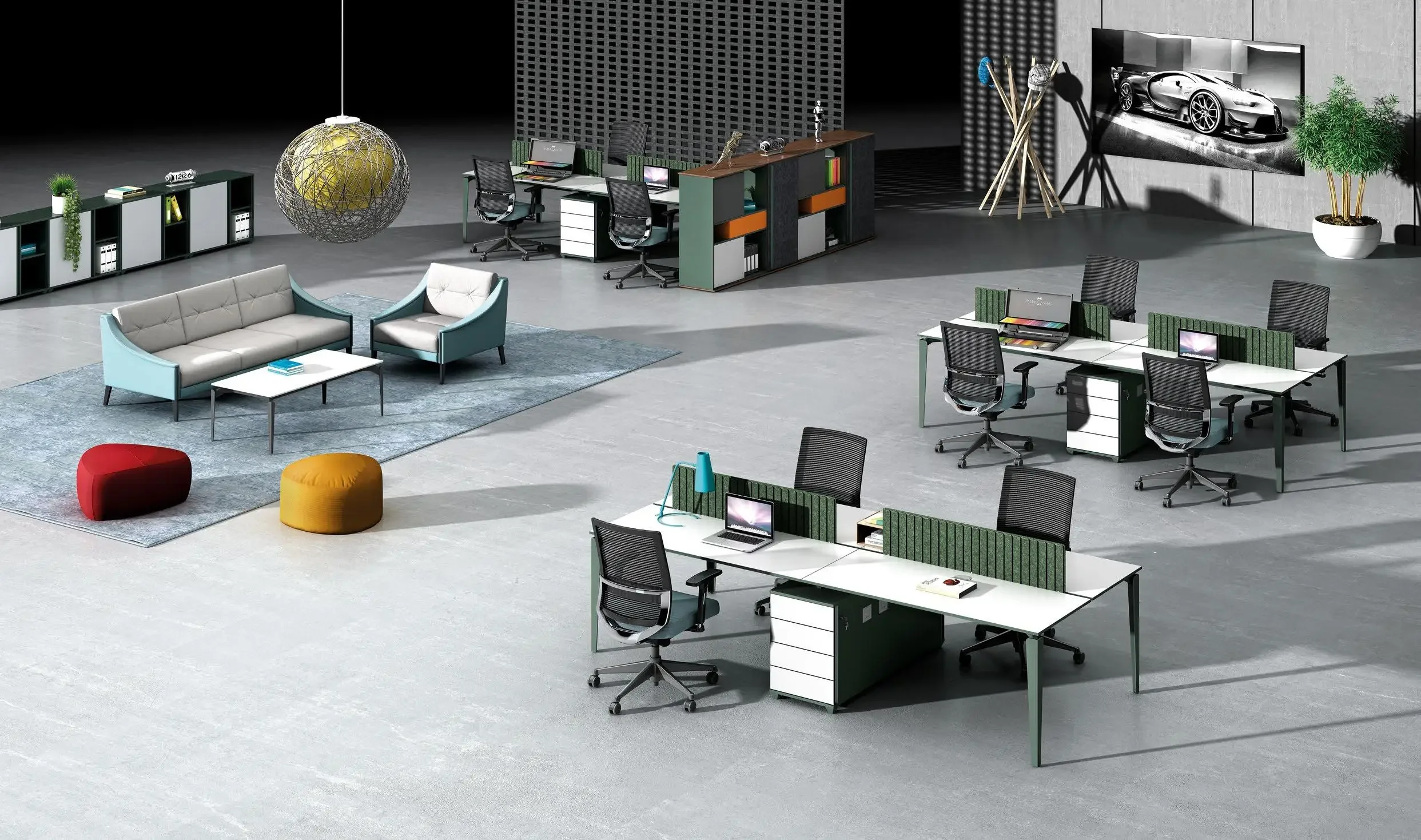 

A A Modern Design Melamine Office Furniture Table L Shape Steel Frame Legs Executive Manager Office Desk