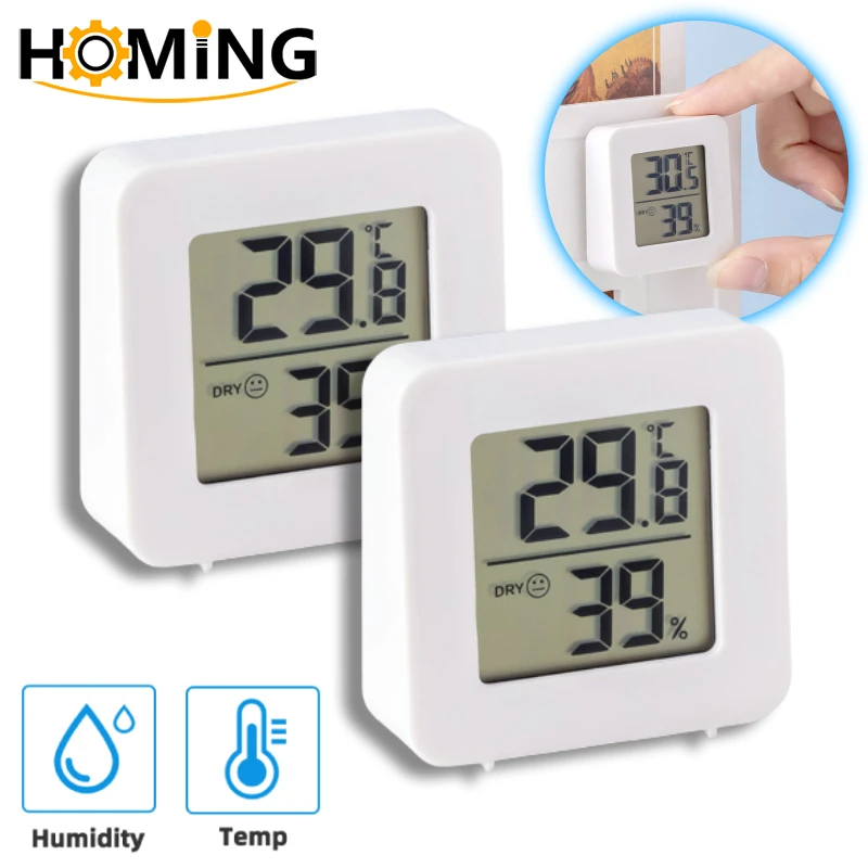 Mini Digital Thermometer Hygrometer LCD Display Temperature Humidity Meter Sensor Wall Mounted Indoor Room Weather Gauge Tools