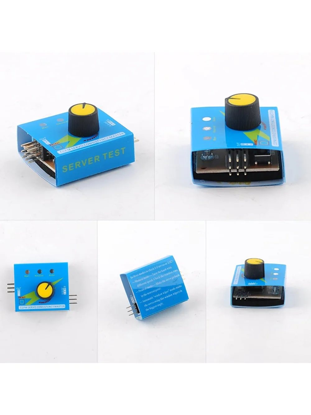 Testeur de servomoteur numérique 3CH, contrôleur de vitesse ESC, vérificateur CCPM, maître de Consistance Servo + boîtier de support de batterie AA à 4 cellules pour Servo