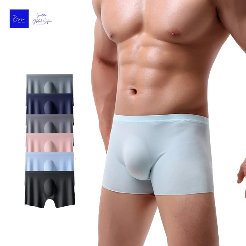 

2pcs Mens Boxers Shorts Ice Silk Men Seamless Sexy Underwear Panties Male Ultra-thin Breathable Briefs Lingerie Mens Underwear