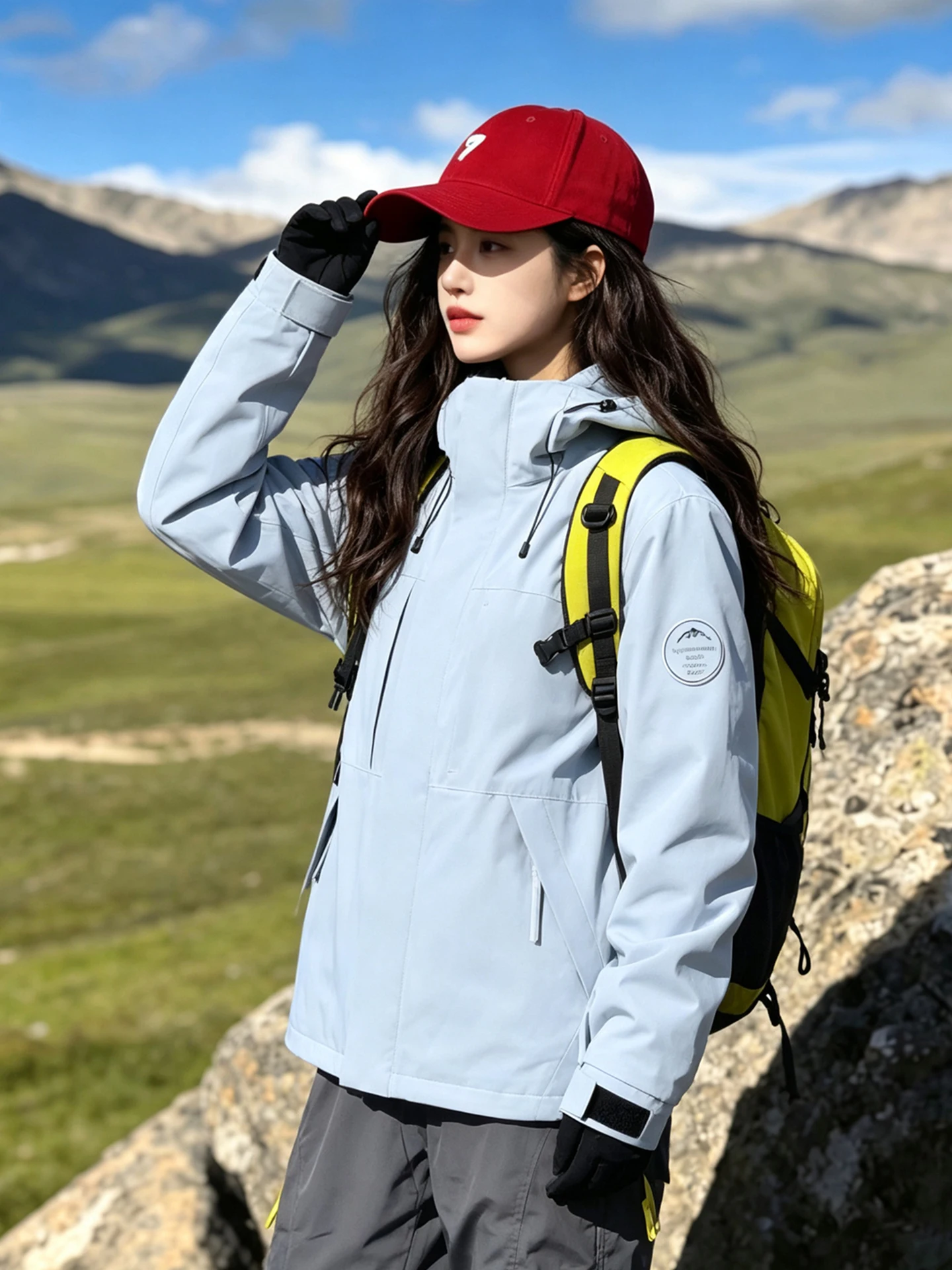 Unisex Outdoor Three-in-One Warmth Windproof Cold-resistant Loose Fit Hooded Jacket Coat Youth Trendy Style Long Sleeve Zippe...