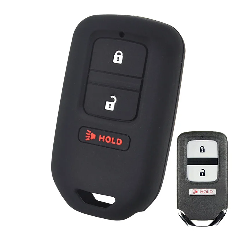 Silicone Key Cover Case Shell Remote Holder Smart Keychain For Honda Fit HRV Accord Crosstour Ridgeline 2013+ Protector Keyless