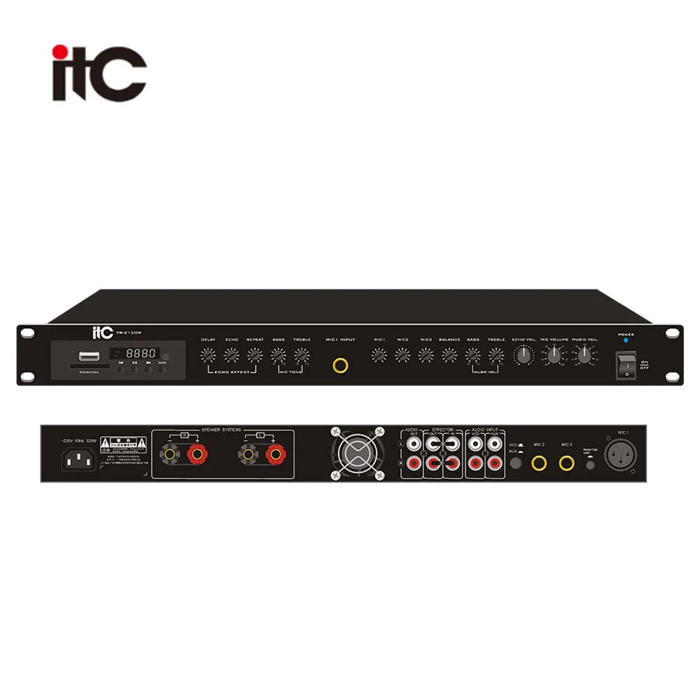 

ITC Class D Power Amplifier Digital Two Channels Audio Professional Audio Mixer Amplifier