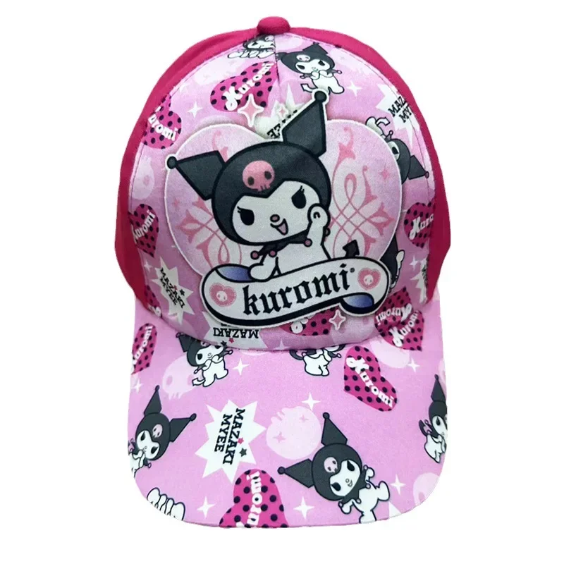 New Kuromi Hello Kitty Sanrio Baseball Cap Student Outdoor Sports Sunscreen Sun Hat Printed Breathable Adjustable Children Ca image 5