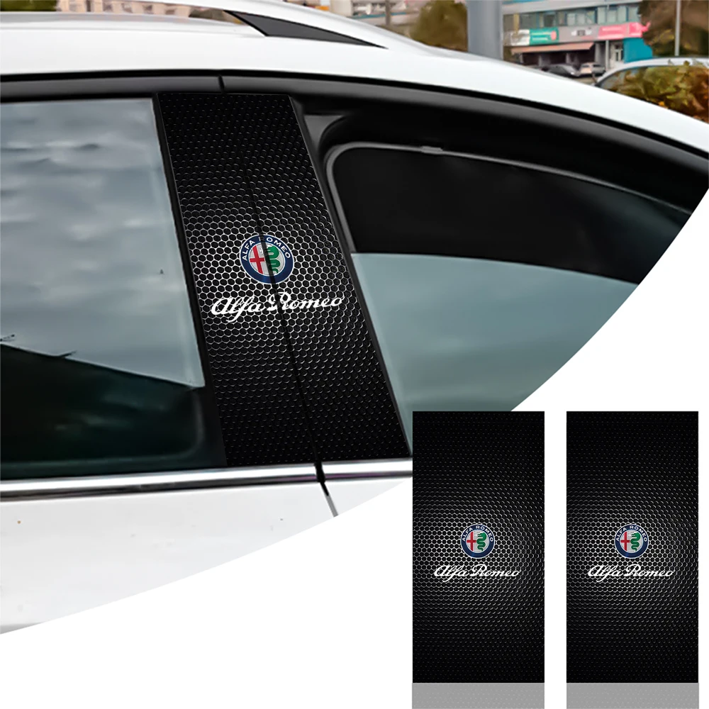 

2 шт., эмблема автомобиля, центральная стойка, сотовые наклейки с изображением B-стойки, сделай сам, декоративные наклейки на авто двери для Alfa Romeo Giulietta GT 156