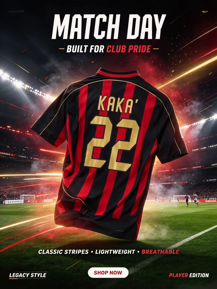 KAKA 22 Retro Football Soccer Jersey Men Women Summer Short Sleeve T-shirt Sport Y2K Streetwear Collection Tops Family Kids Tees