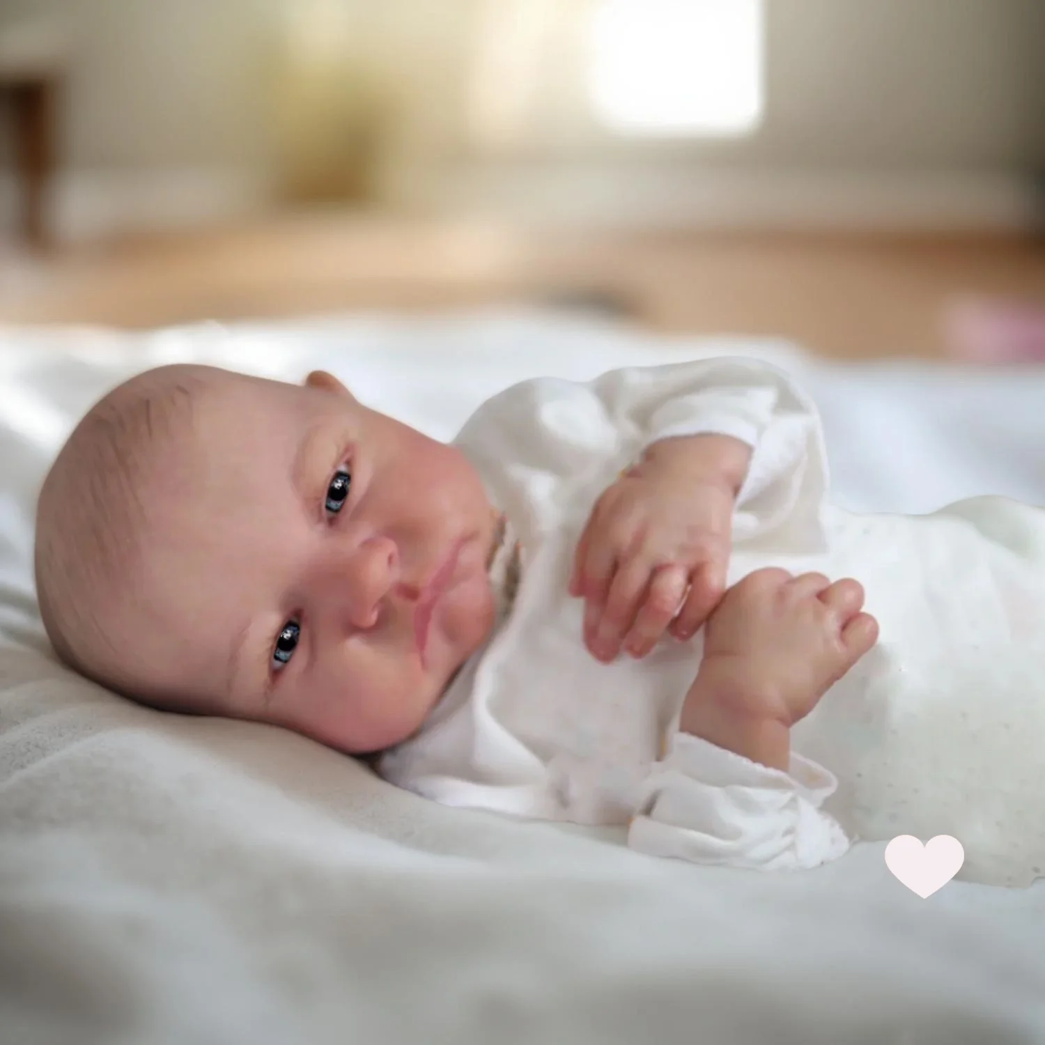 43CM 전신 비닐 베이비 리본 여자아이, 페인트 헤어 방수 비닐 인형, 수제 실물 같은 신생아 여자아이 인형