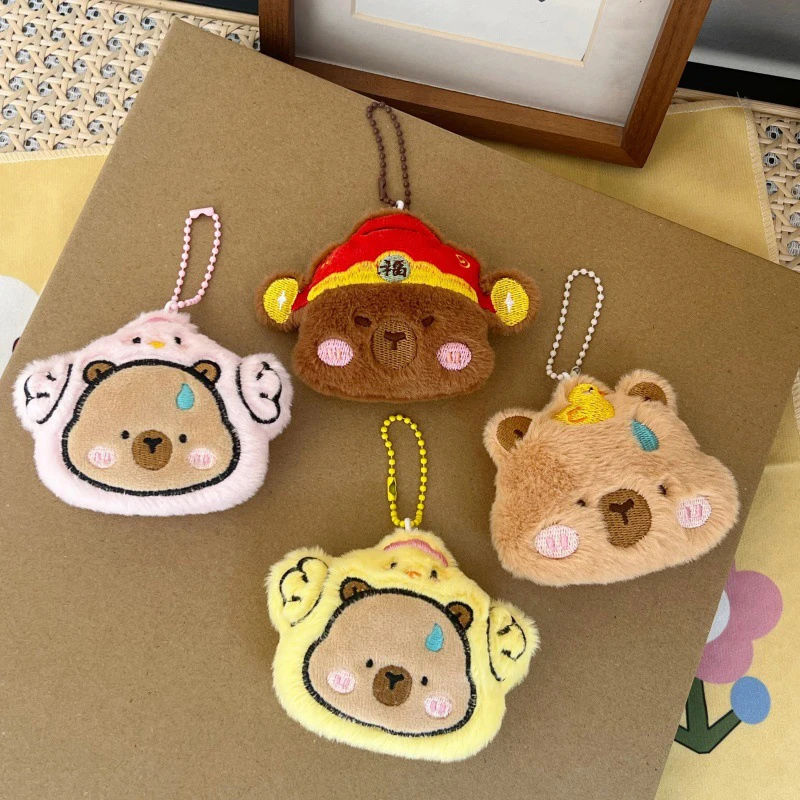 Cute Cartoon Capybara Plush Toy Stuffed Animal Doll Creative Fluffy Toy Student School Bag Pendant Kid Girl Gifts