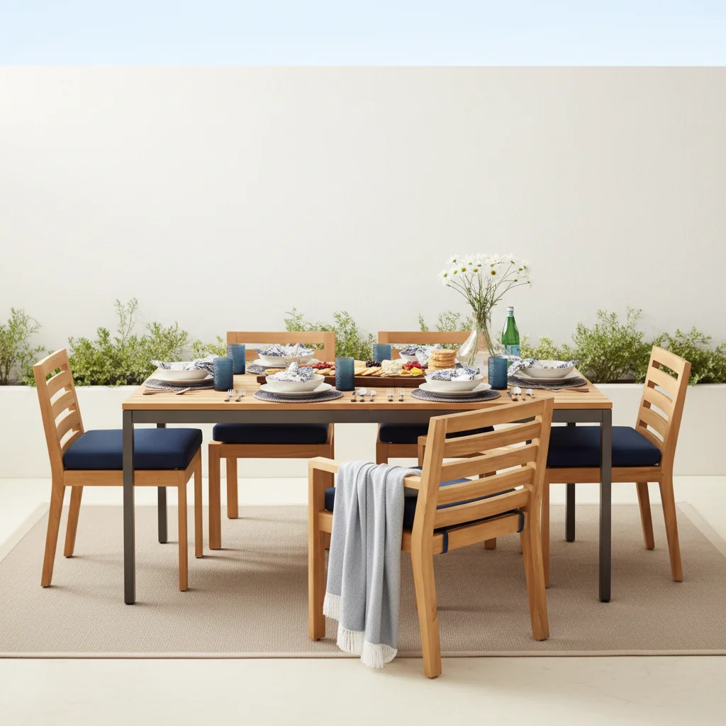 # Outdoor Furniture Garden Seater Dining Table Set Solid Wood Chair Teak