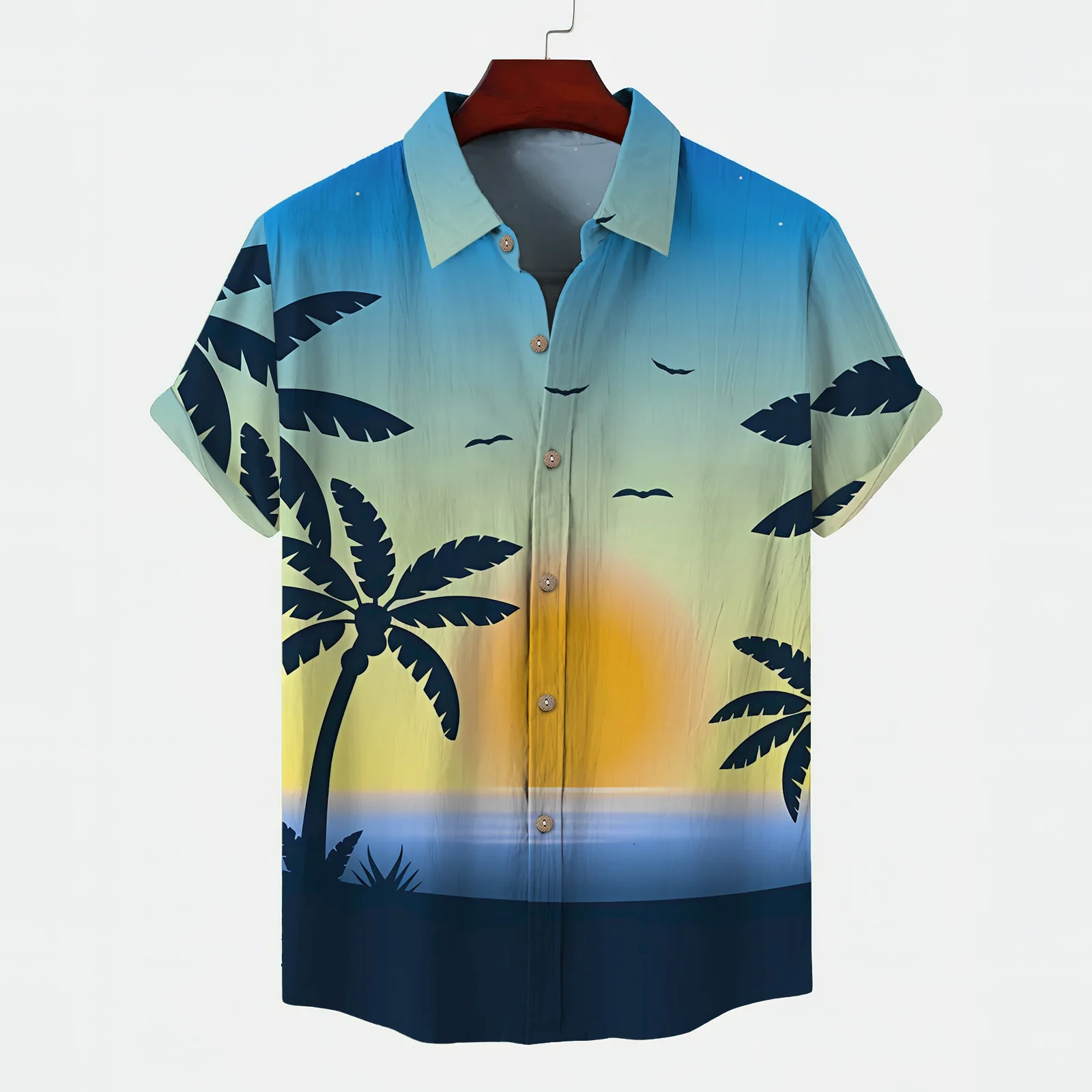 

Men's Clothing 2024 Cheap Clothes Beach Sunset Comfortable and Lightweight Man Dress Shirt Men Surf Tropical Trendy Street Young