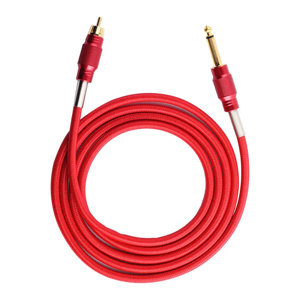 

Braided Clip Cord Red for Machine Power Supply Long Flexible Copper Connector Conversion Jack Fits Tattoo Machines