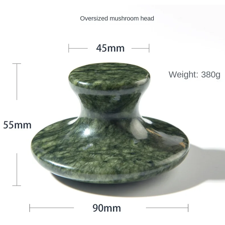 Extra-Large Size Mushroom Facial Massage Stone Natural Green Jade Gouache Scraper Face Massager Gua Sha Board Face Lifting Tool