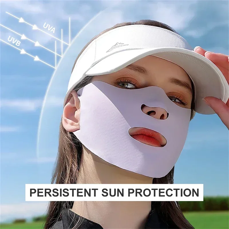 Outdoor Sport Sunscreen Mask Women Traceless Mask Ice Silk Anti-UV 400 Facemask Summer Cycling Sun Protection Breathable Thin image 4