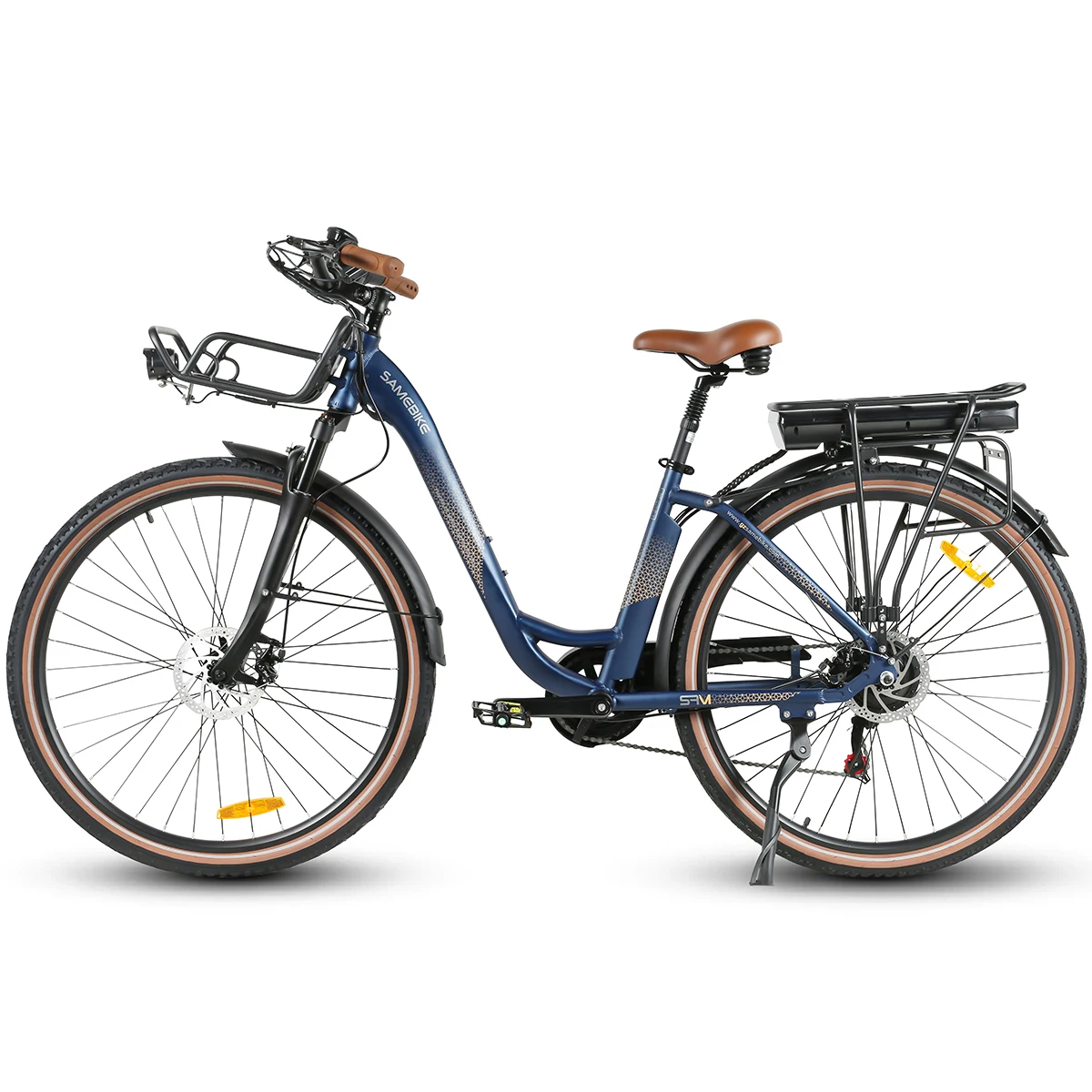 Samebike RS-A07 Elektrische Fiets voor Volwassenen, 28 inch City E-bike met 36V 13Ah Lithium Batterij 25km/u