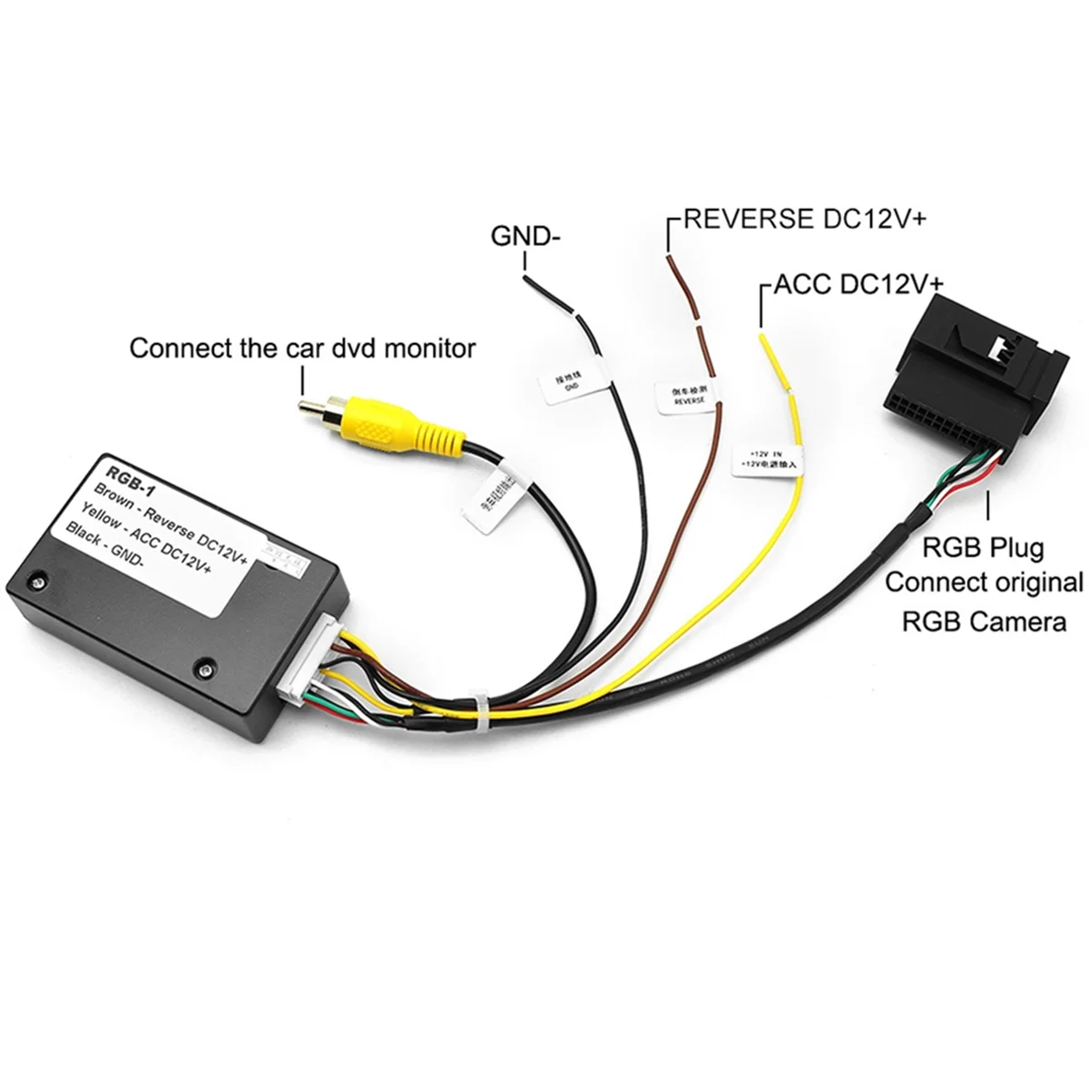 12V RGB to AV Reverse Camera Decoder High Definition Transmission Aftermarket Car Stereo for VW RCD510/RNS510/RNS315
