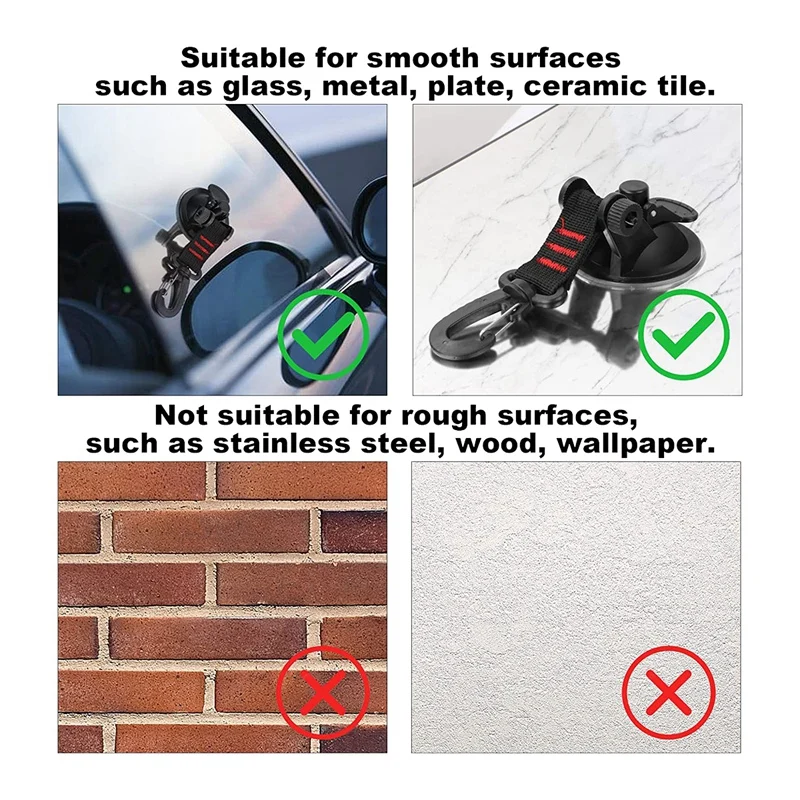 Suction Cup Anchor With Attachment Extra Strong Suction Cup Mounting Hooks Multifunctional Suction Cups For Car