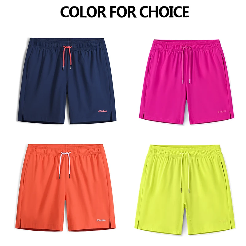 وصل حديثًا لعام 2025 شورت للرجال بلون واحد جيوب بسحاب للصالة الرياضية وضبط الخصر والشاطئ 2 in1 Bañador Hombre ملابس سباحة متعددة الألوان