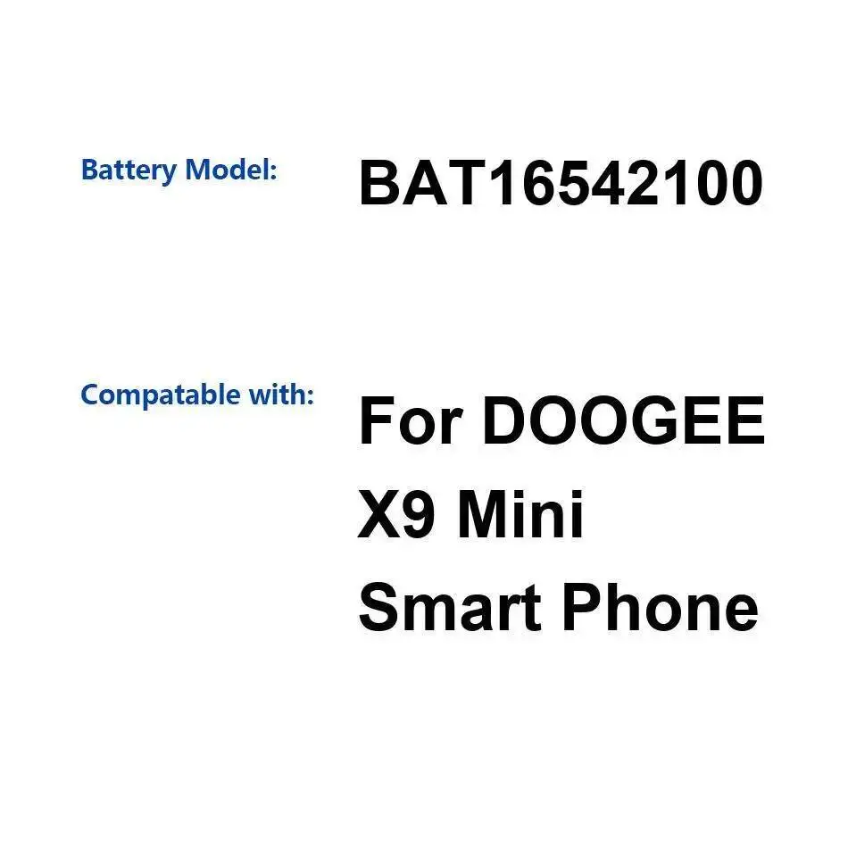 

For Doogee X9 Mini Premium Replacement BAT16542100 Mobile Phone Battery Long-Lasting 2000Mah