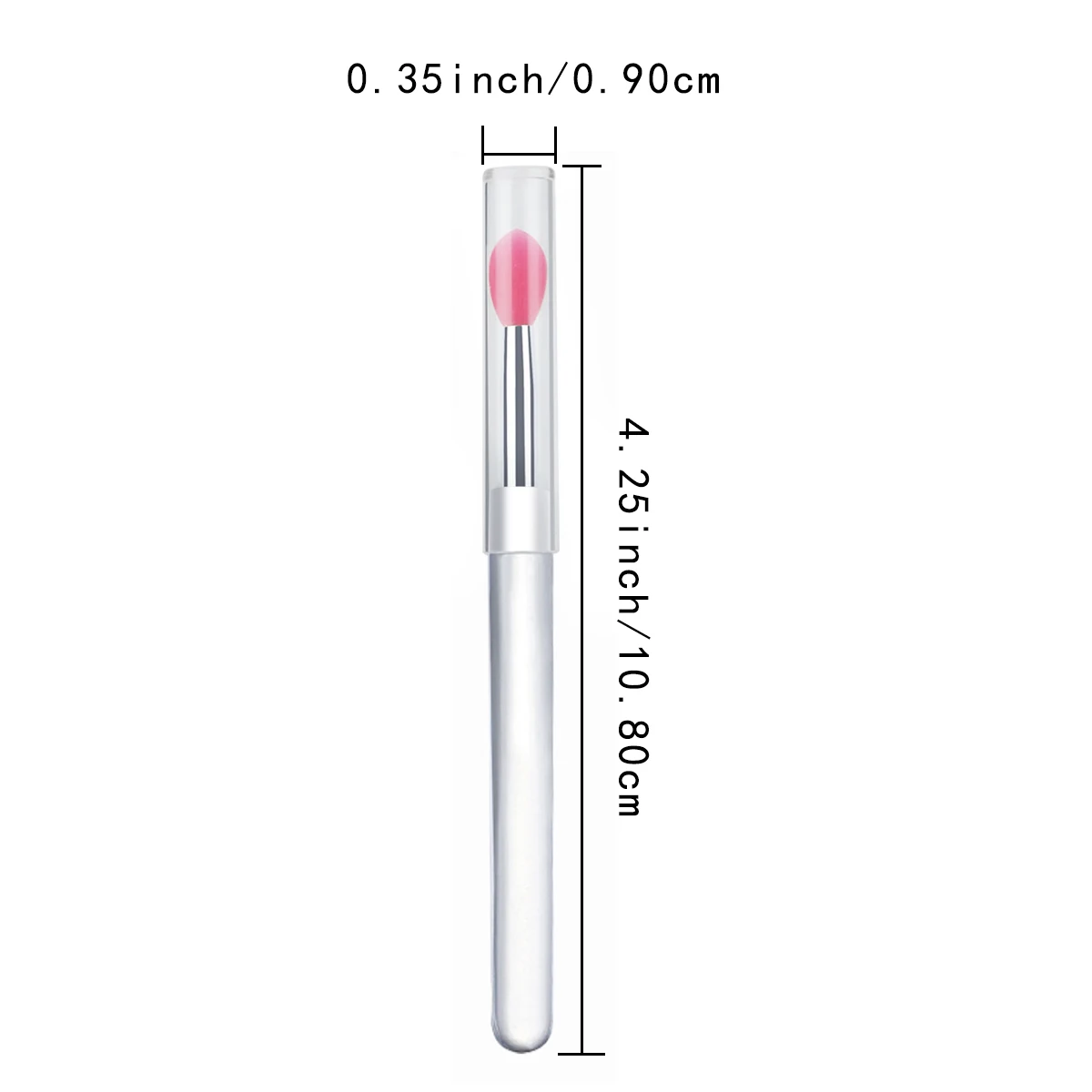 Pinceaux pour masque à lèvres en Silicone (Transparent/Rose)-Applicateur de gommage à lèvres Portable, pointe en Silicone souple pour baume à lèvres/masque à lèvres