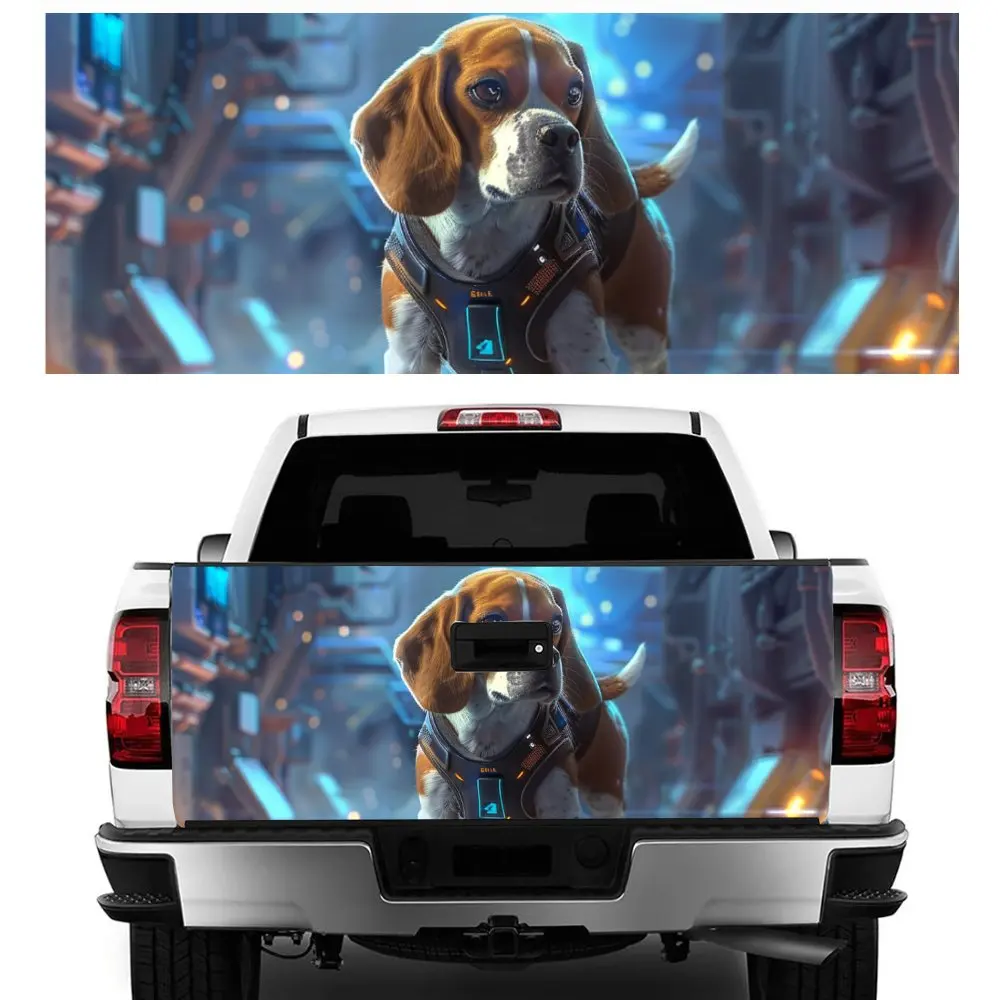 

Science Fiction Beagle Dogs Print Car Tail Trunk Protect Vinly Decal Auto Accessories Hood Decor Sticker for Off-road Pickup