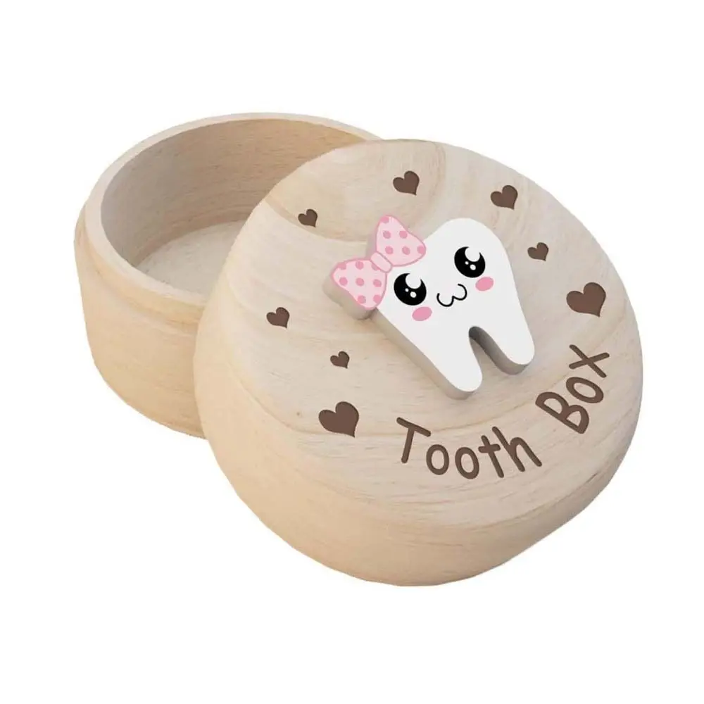Collection Commemorative Box Wood Baby Tooth Box Primary Teeth Fetal Hair Umbilical Cord Preservation Tooth Fairy Box