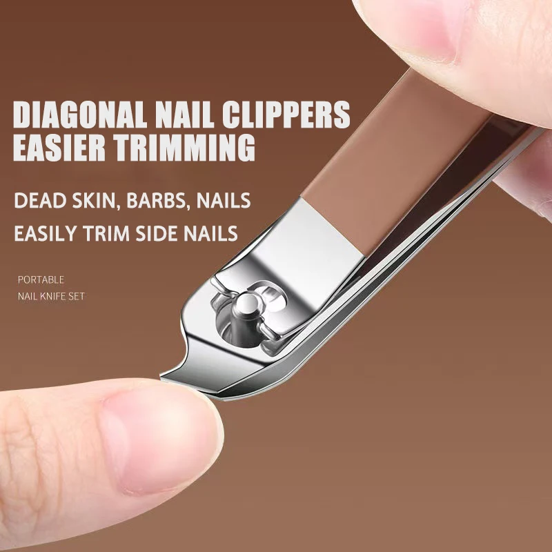 مجموعة أظافر من الفولاذ المقاوم للصدأ ، مقصات أظافر مقاومة للرذاذ ، أداة تجميل منزلية خاصة متطورة ، جديدة ، #4