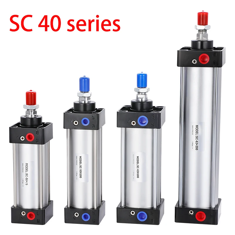 

SC40 Series Bore 40mm Stroke 25-1000 Air Cylinders Double Acting Single Rod pneumatic Air cylinder price SC series cylinder