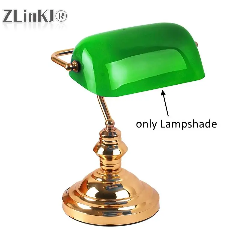 Green White Color Plastic Banker Bright Lampshade Banker Lampshade Imitation Glass Lampshade Replacement Lampshade Dropshipping