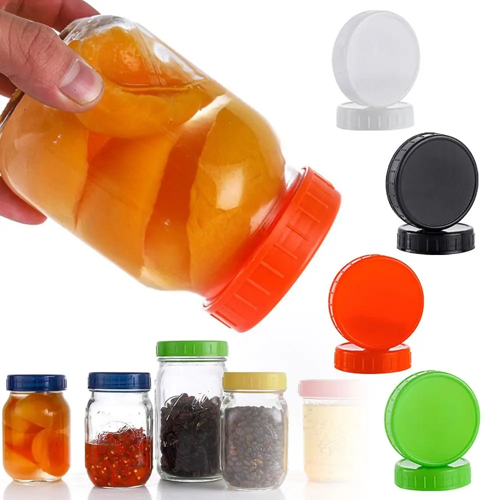 1pcs 70mm 86mm Reusable Plastic Mason Jar Lids for Wide Mouth Jar Leak-proof Seal Bottle Cover Spout Lid Good Seal Kitchen Tool