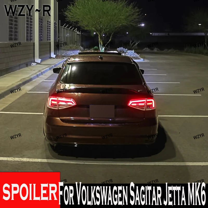 

For 2012-2018 Volkswagen Sagitar Jetta MK6 100% Real Carbon Fiber Highquality Rear Spoiler Trunk Lid Diffuser R Style