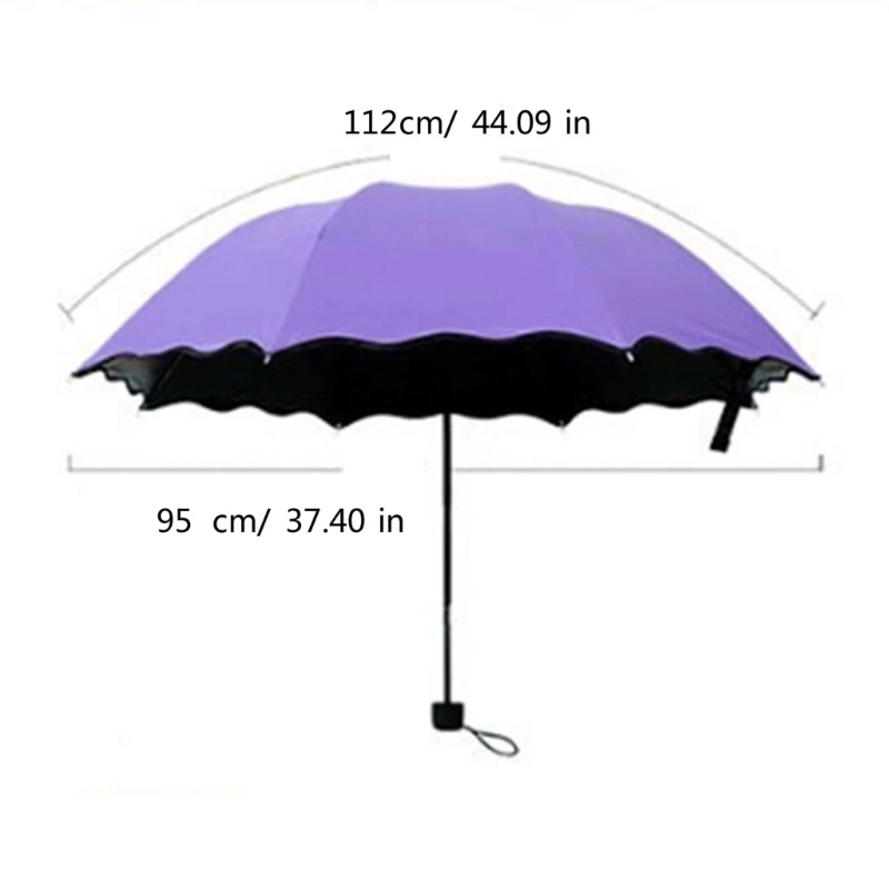 Creative Umbrella Water Flowering Umbrella 3 Folding Sun Rain Umbrella Windproof Manual Umbrella for Women Outdoor Drop Shipping