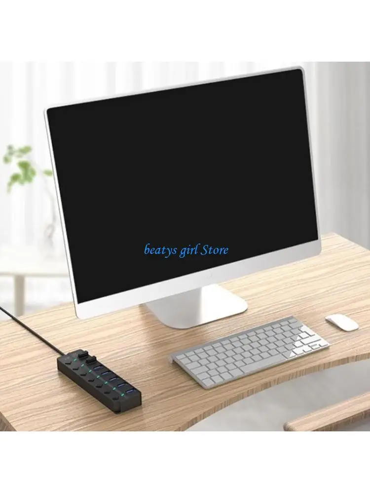 

C7AB USB Adapter Hub with 7 Expandable Port, Individual Switches, LED Indicators