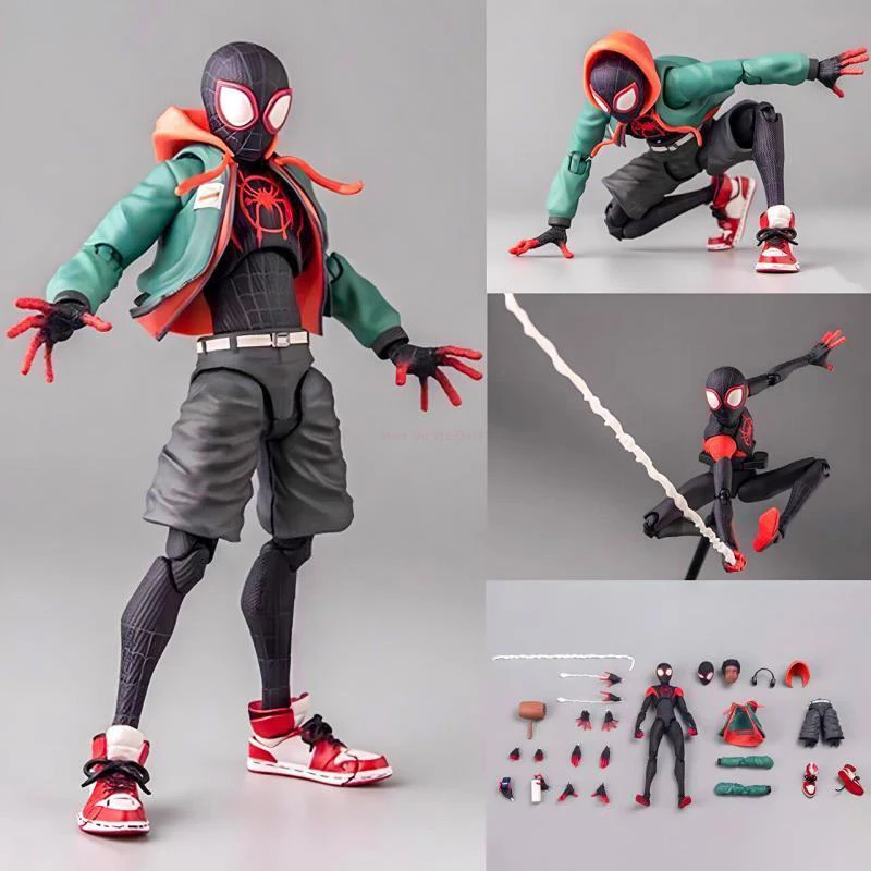 

Spider Man Sentinel Sv Action Figures Shf Spider-man Into The Spider-verse Miles Morales Peni Parker Joint Movable Figure