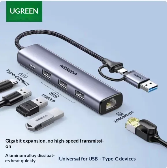 UGREEN 15623 Expansion Dock Laptop Docking Stations,Splitter External Type‑C Powered Hub Adapter Multi‑Function Converter