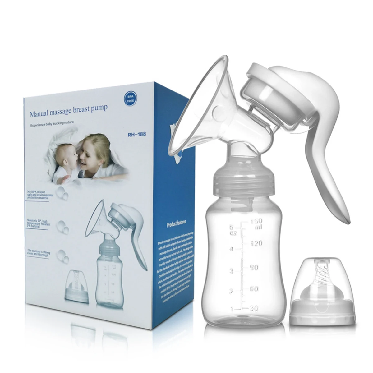 Breast Pump Baby Nipple Manual Suction Milk Pump Feeding Breasts Pumps Milk Bottle Sucking Postpartum Supplies BPA Free