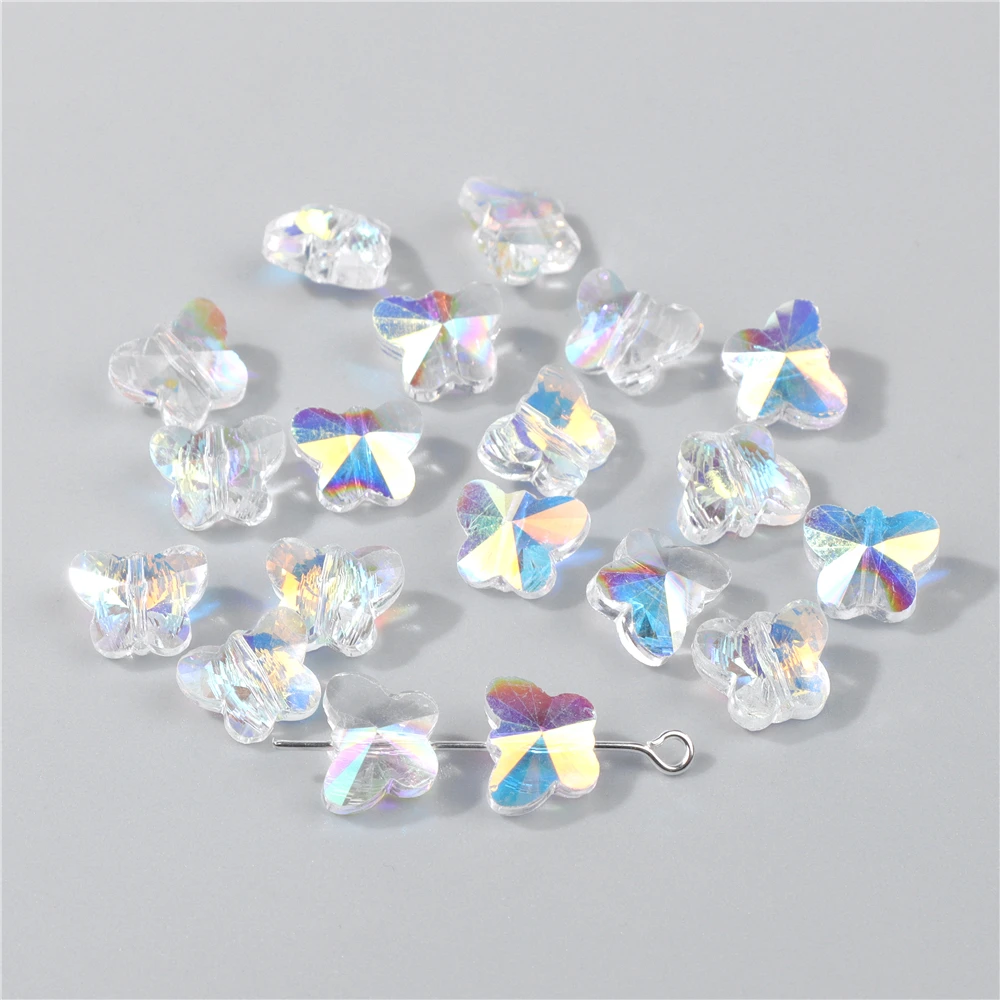 6x7mm/7x9mm Czech Crystal Beads Butterfly Faceted AB Color  Shiny Glass Charms Fit Jewelry Making Earrings Necklace Bracelet DIY