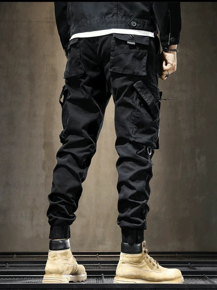 Male Trousers Loose Autumn Men's Cargo Pants Motorcycle Biker Slim Luxury Harajuku Casual With High Quality Slacks Clothing