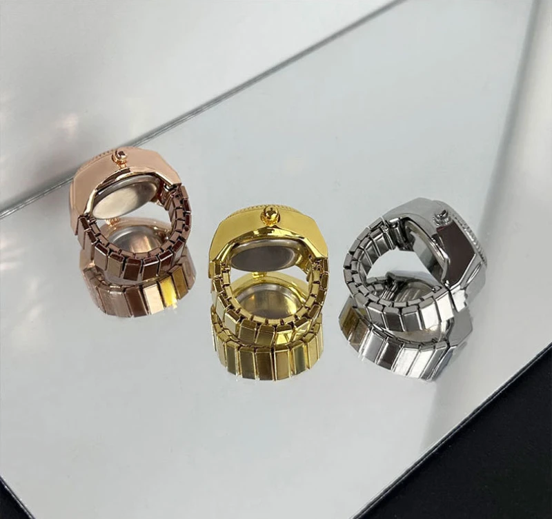 The New Electronic Watch Can See The Time Creative Ring Finger Watch Simple Couple Men And Women Ring Watch