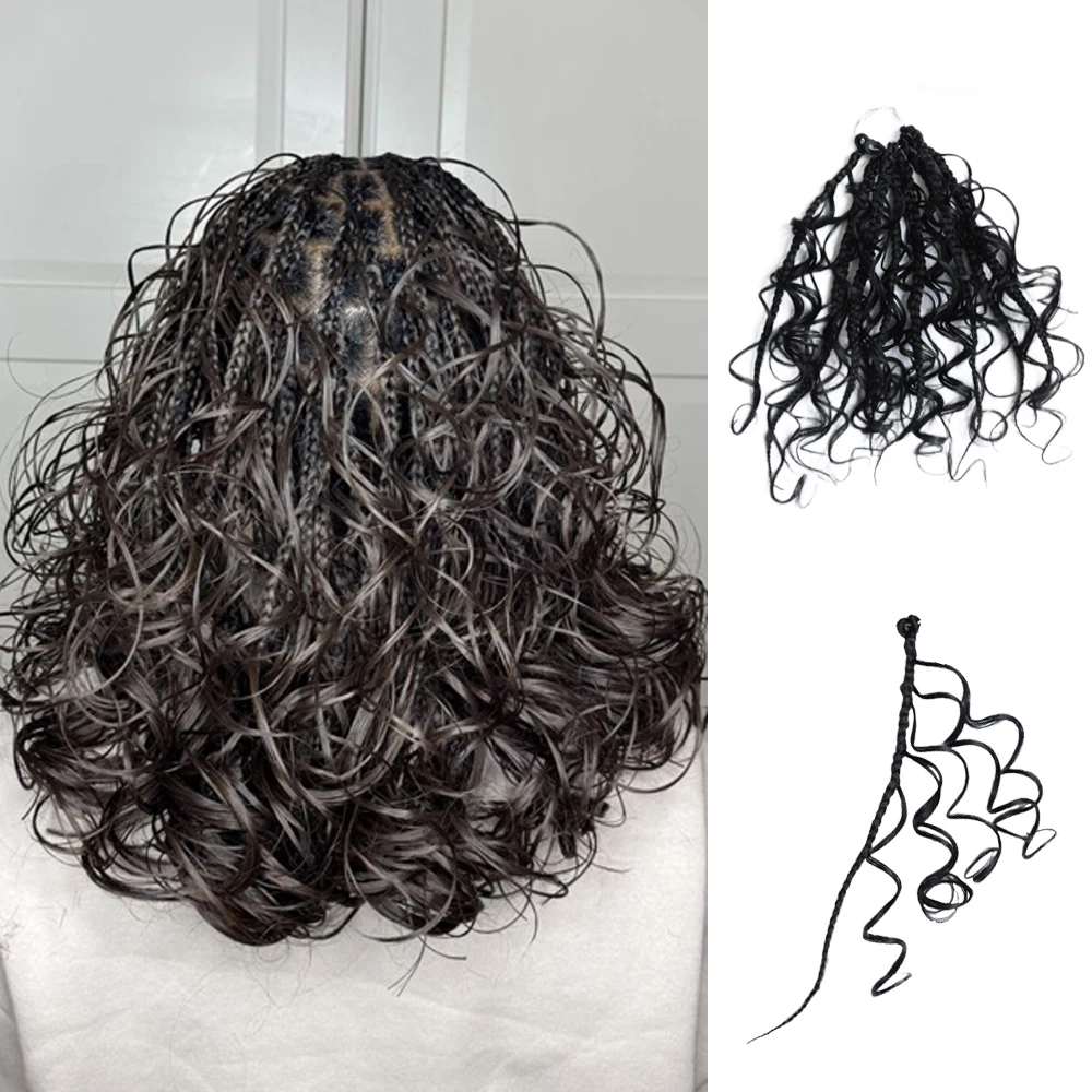 

Синтетические вязаные крючком косы Black Goddess, наращивание волос с вьющимися концами, 10-20 дюймов, долговечные, легко установить для женщин