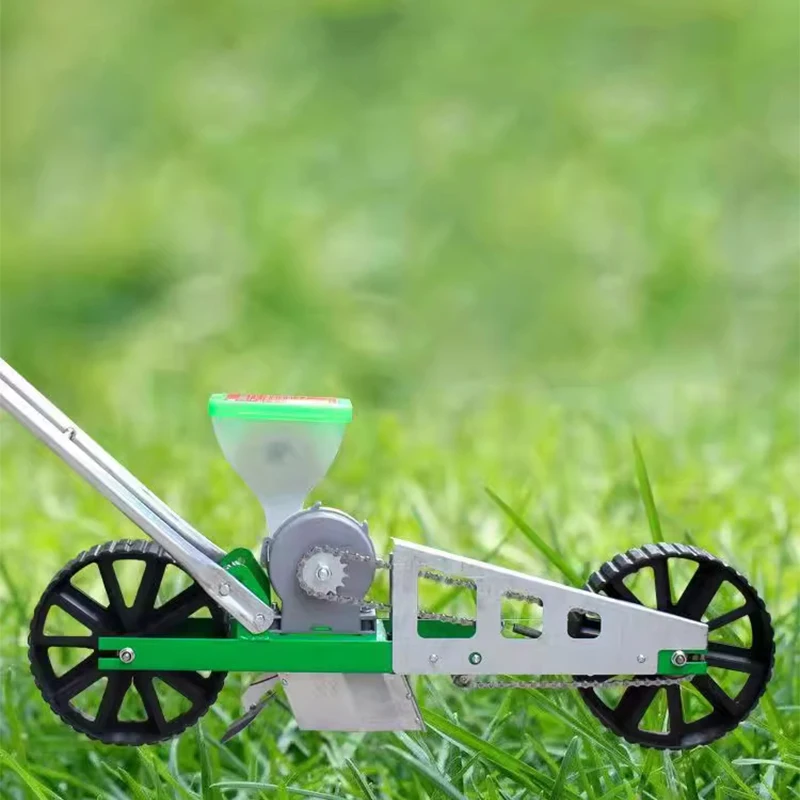 Manual Plant Seeder 1 Row Precision Seeder Multi-purpose Metal Garden Tool for Cereals Legumes Vegetables