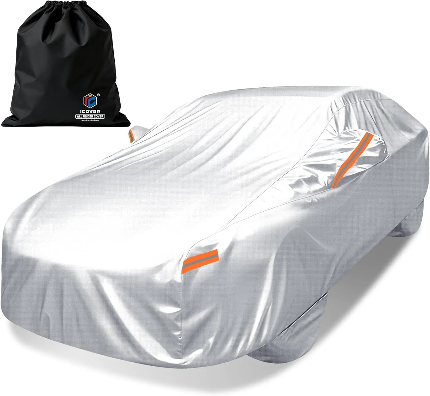 

Waterproof All-Weather Car Cover for Sedans 192-198 Inch with Detachable Tire Covers and Wind-Resistant Design