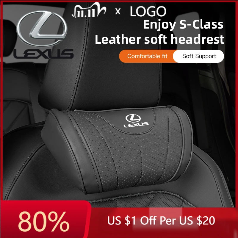 

2026 Hot Interior Stickers Lexus Car Seat Headrest Auto Logo Neck Pillow For Lexus LS430 IS250 NX300h ES300h IS350 IS300 RX350 G