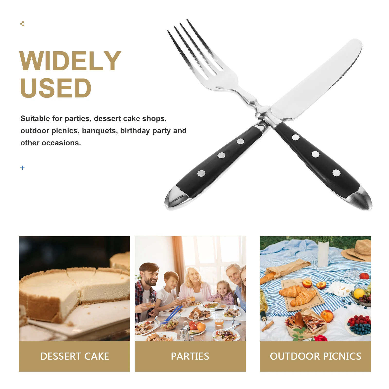 

1 set Stainless Steel Set Ergonomic Cutlery Forks Wear-Resistant Dining Tableware Kitchen Utensils for Home