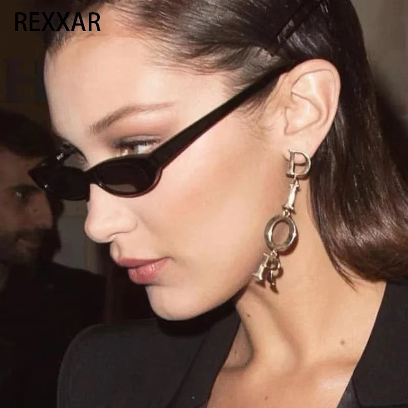 REXXAR Sexy Kleine Ovale Damen-Sonnenbrille 2023 Neue Mode Leoparden-Braun Trendige Sonnenbrillen für Frauen Retro Farbenfrohe Schattierungsbrille
