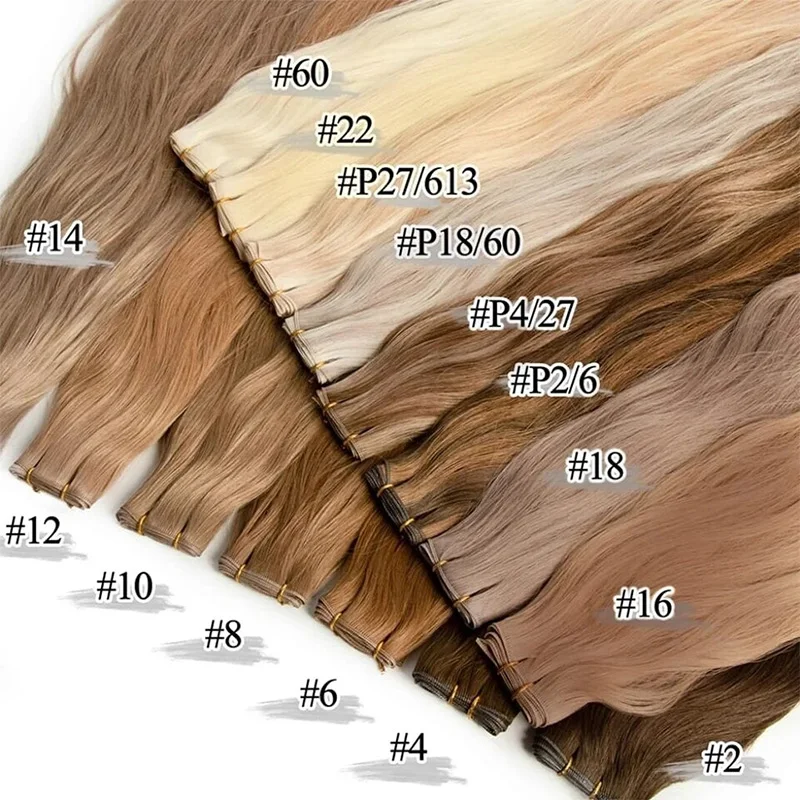 Genius Weft Echthaarverlängerungen, glatt, rohes reines Haar, doppelt gezogen, einzelner Spender, unsichtbar, volles Ende, hohe Qualität, 100 g